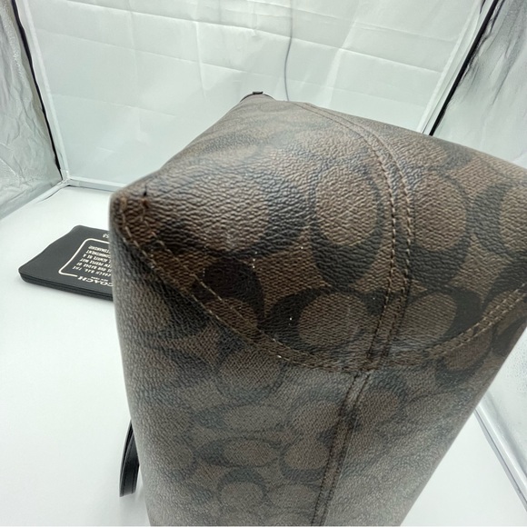 Coach Signature coated canvas with smooth leather tote - Picture 10 of 16